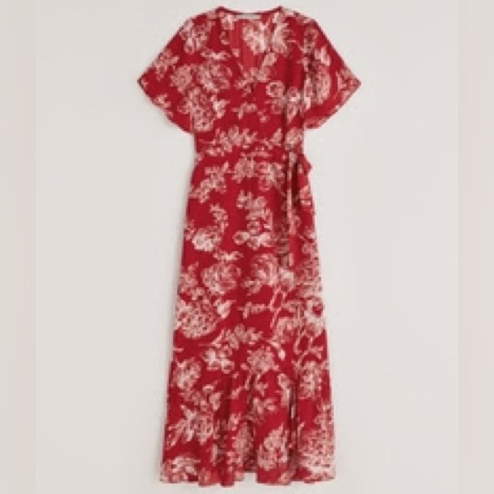Abercrombie & Fitch Floral Red Maxi Dress